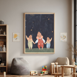 Cuadro Ratones Soñadores – Deseos Bajo las Estrellas